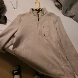 Large Woolrich Zip Up Polyester Sweater