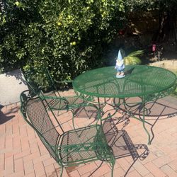 Metal Table And 2 Chairs . Good Condition !