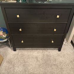 Hemnes 3 Drawer Black Brown 