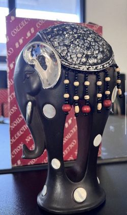 Black Elephant Figurine 
