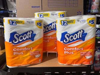 3 packs Scott Comfort Plus Toilet Paper 12 Family Rolls
