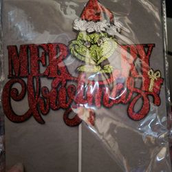 New Merry Grinchmas Cake Topper 