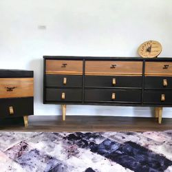 Mid Century Modern Dresser And Nightstand Set 