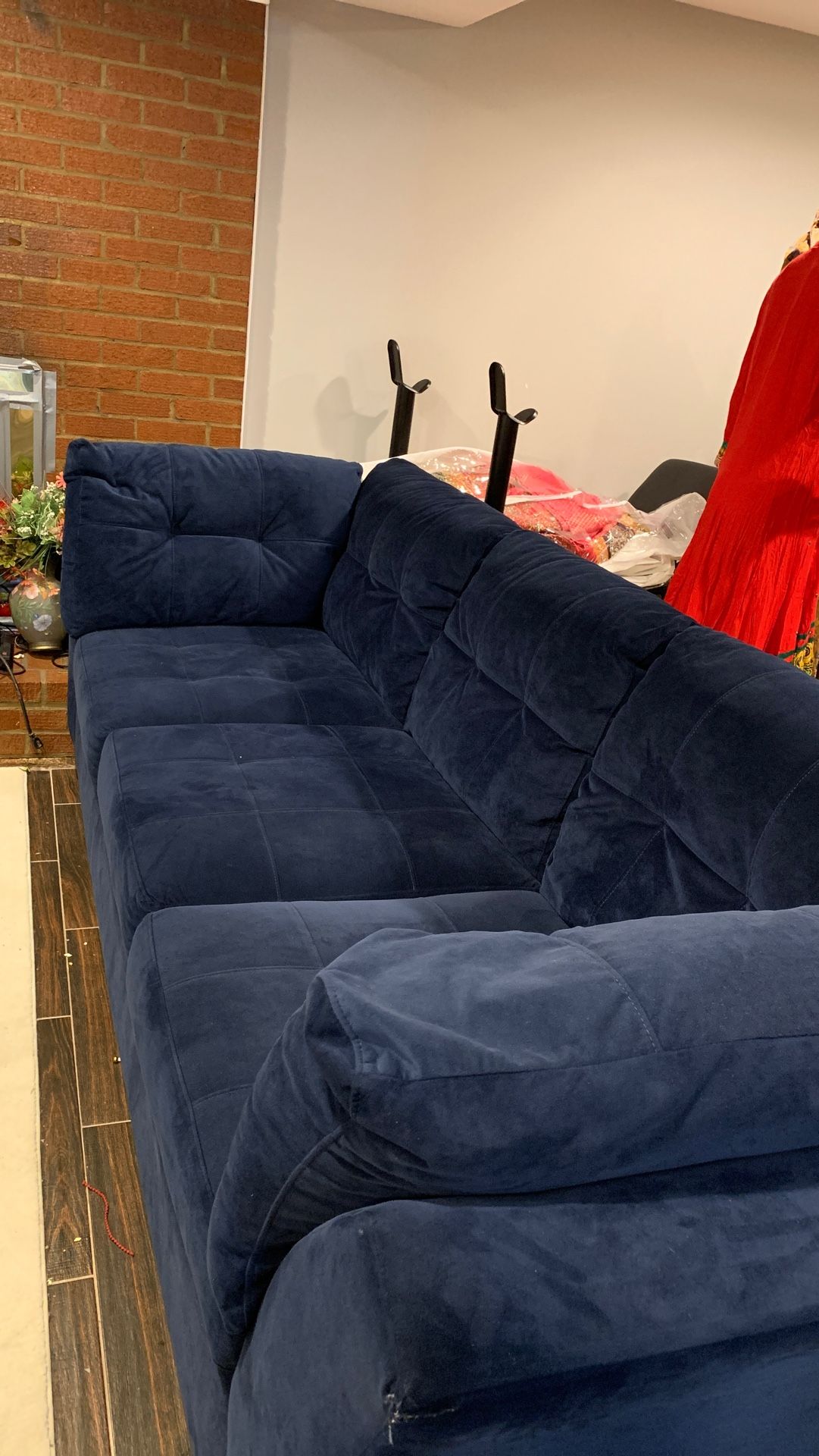 Large blue sofa