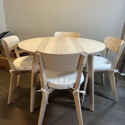 IKEA LISABO (Round Table + 4 Chairs)
