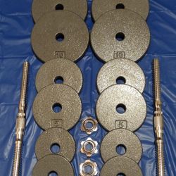 
   CAST  IRON  ADJUSTABLE  DUMBBELLS SET.
  