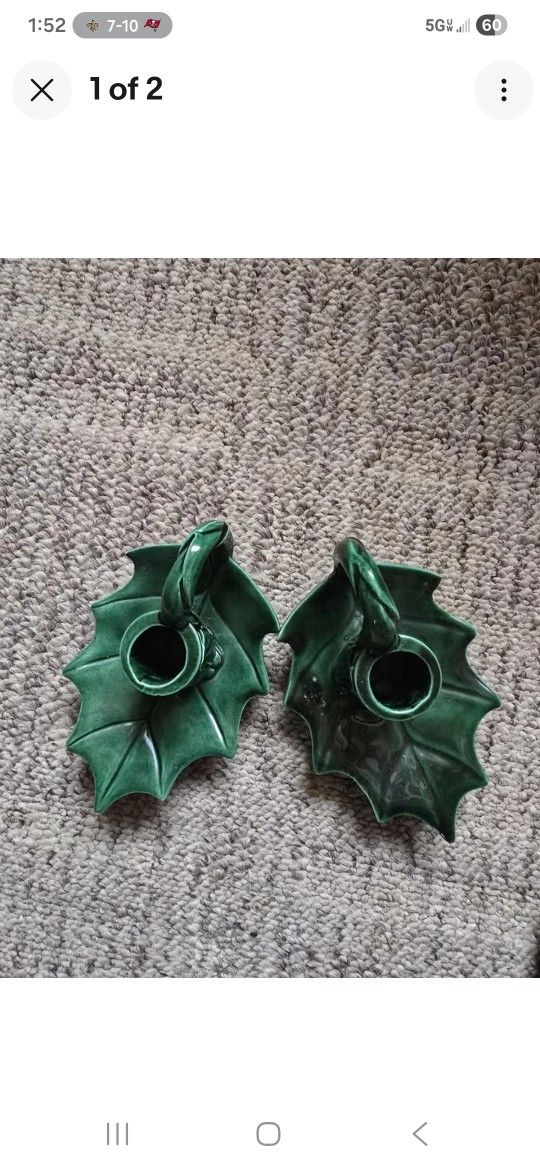 HOLLY VINTAGE  CANDLE HOLDERS 🎄🎄
