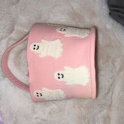 Pink ghost Treat basket
