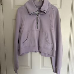 Lululemon women’s Lilac scuba funnel neck half zip