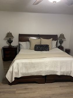 Two Twin Beds and One Nightstand