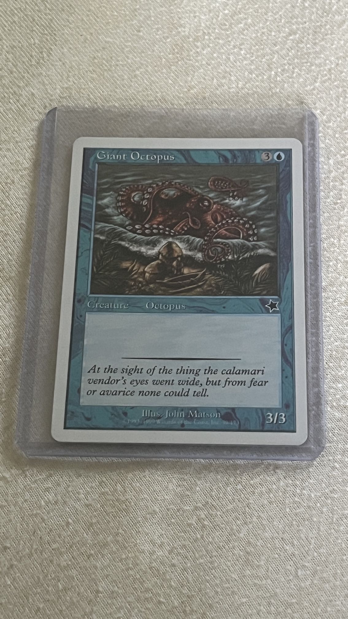 MTG Magic The Gathering Card Giant Octopus Creature Octopus Blue Starter 1999