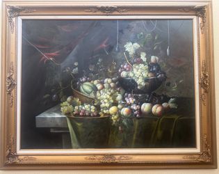 Old oil painting canvas.  Wall decor