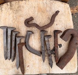 Vintage railroad spikes
