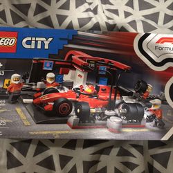 LEGO City F1 Pit Stop & Pit Crew with Ferrari Car Toy -