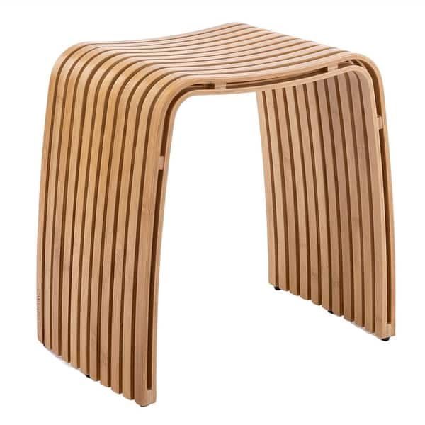 Bamboo Dining Stool Dining Chair - Natural - 19"D x 12"W x 18.3"H