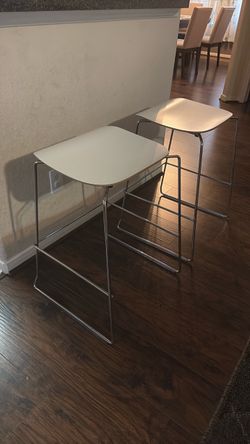Modern Bar Stools with Chrome Frame – Set of 2