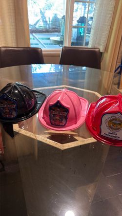 Kids Plastic Firefighter Helmets Set of 3