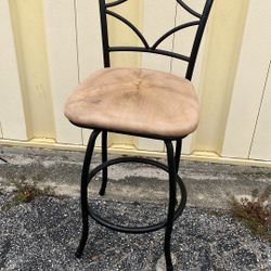 Metal Stool With Swivel And Cloth Seat