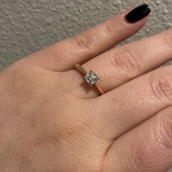 GIA Certified 0.71ct Asscher Cut Diamond Ring – VS2 H – 14k Rose Gold