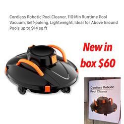 New Cordless Robotic Pool Cleaner, 110 Min Runtime Pool Vacuum, Self-paking, Lightweight, Ideal for Above Ground Pool $60 firm cash only east Palmdale