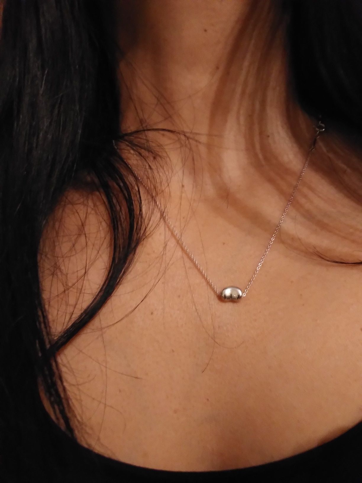 SOLD. Tiffany & Co Jewelry. mini bean necklace 18 1/2 inch...if you see, it's available :)