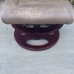 Vintage Designer Mid-Century Modern Style Leather Footstool