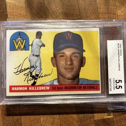 1955 Topps Harmon Killebrew RC- BVG 5.5