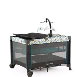 PamoBabe Portable Baby Crib/Playpen w/ Detachable Bassinet/Changing Table