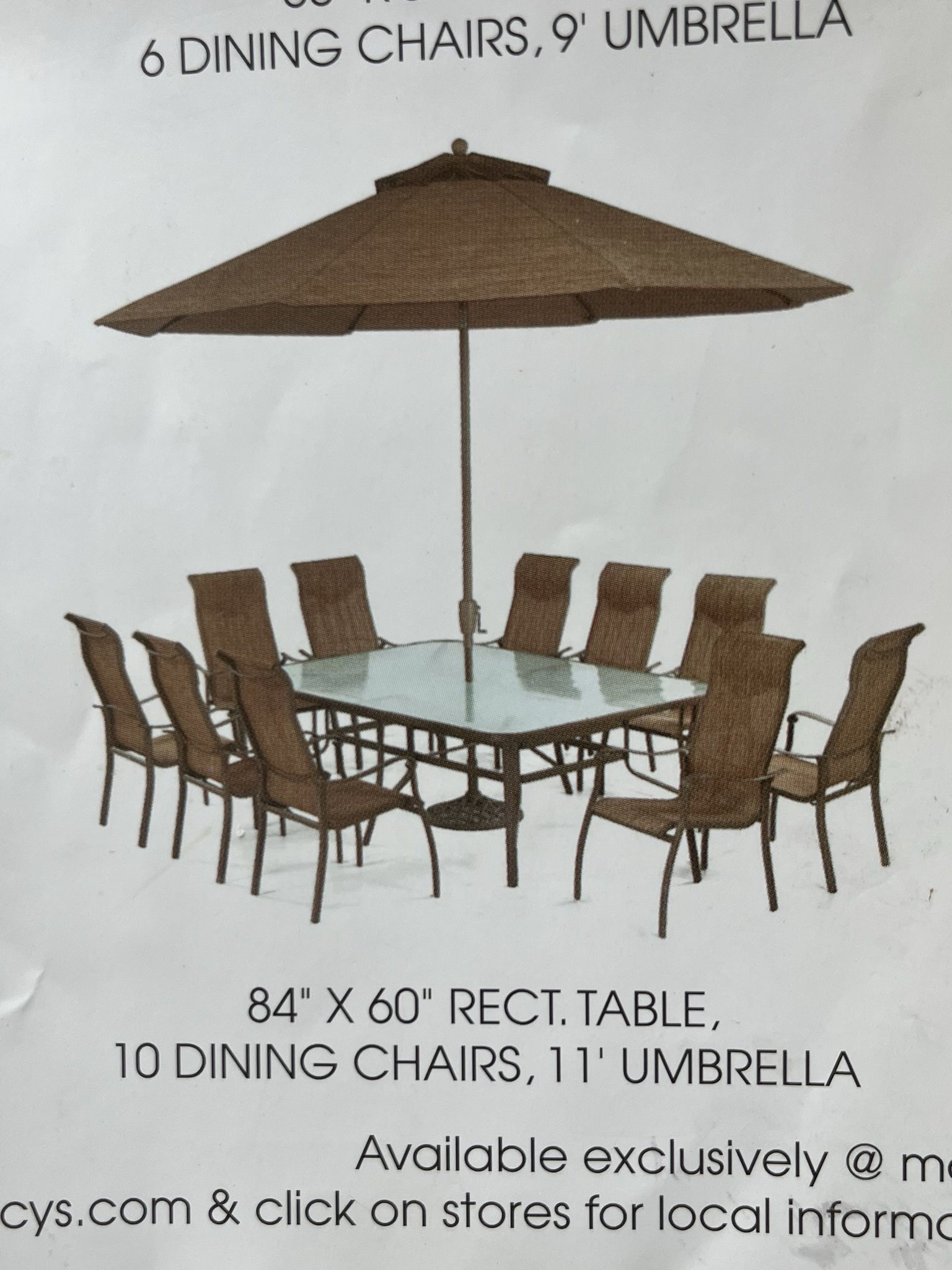 Outdoor Furniture - 12 Pieces- Dining With Umbrella