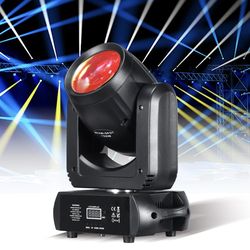 Moving Head Light 150W Stage Lights 8 Gobos 8 Colors 12 Channels Beam Spotlights 18-Face Prism DMX 512 with Sound-Activated for Party Event Wedding DJ