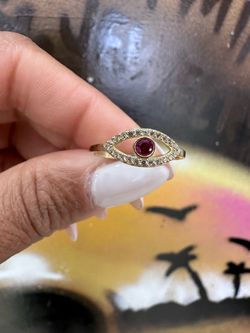10k Red Eye Stone Ring