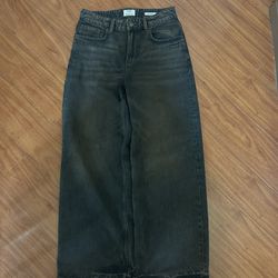 super baggy faded brown wash jeans