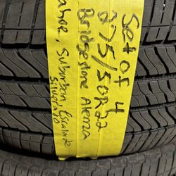 Set of 4 tires 275/50r22 Bridgestone alenza $175  Tahoe suburban Silverado Escalade
