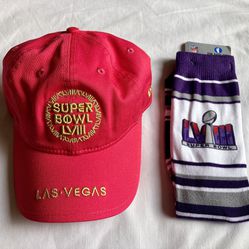 SUPERBOWL LVIII 58 LAS VEGAS CHIEFS VS 49ers GOLD EMBROIDERED PINK HAT CAP + FREE SOCKS ‼️ HARD TO FIND - Authentic ~ Licensed ‼️ Price Is FIRM ‼️