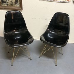 OneDesign Home  Modern Acrylic Dining Chairs (Set of 2) – Eiffel Gold Chrome Base