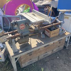 Large Power Tool With Rolling Cabinet Wood Planer Or Something 