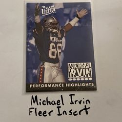 Michael Irvin Dallas Cowboys Hall of Fame WR Fleer Short Print Insert Card.