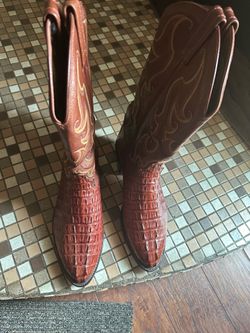 Tony Lama Brown Genuine Caiman Boots 9.5 D