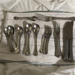 Heavy Duty Silverware. Set For 4 Missing I Salad Fork. Extra Small Spoons.  Must Pick Up 12.00 for Sale in San Antonio, TX - OfferUp