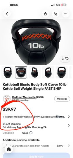 Bionic Body Soft Cover 10 lb Kettlebell ($15 firm price)