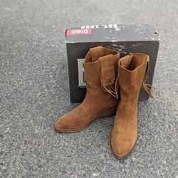 Dingo 1969 NIB Size 10 Cowboy Suede Boots With Fringe Western 
