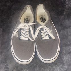 Vans M S7 Authentic Skate Shoes Gray White Canvas Great Condition