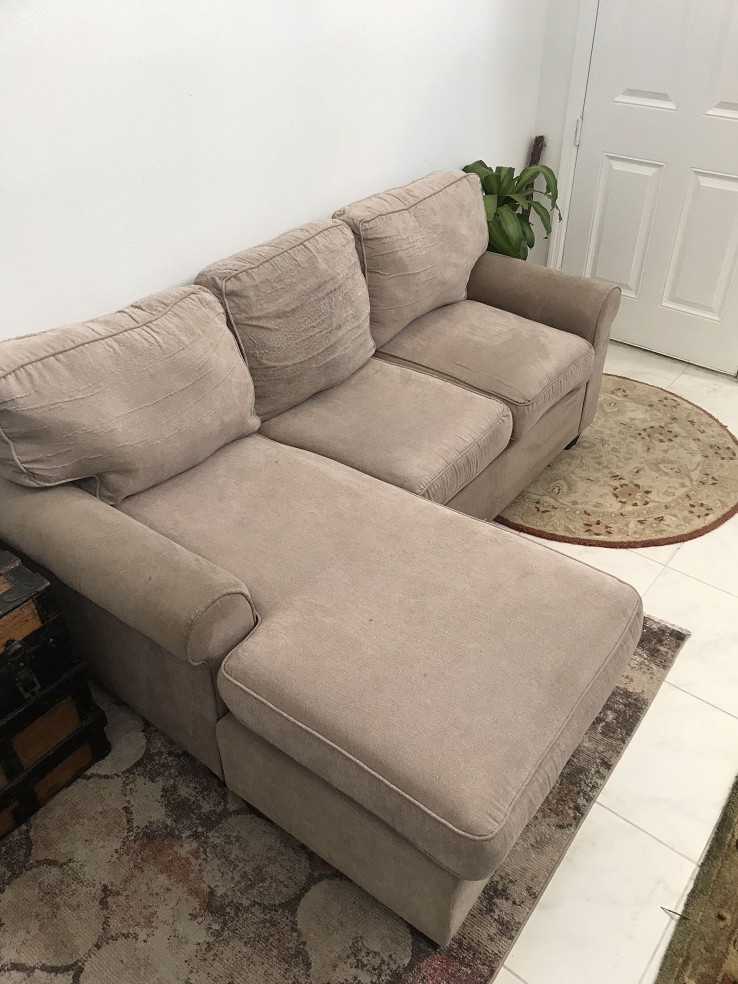 Used Brown Reversible L Shape Sofa Couch For Sale!
