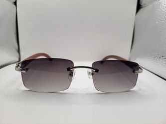 Cartier Rimless Glasses(Gray)Woods