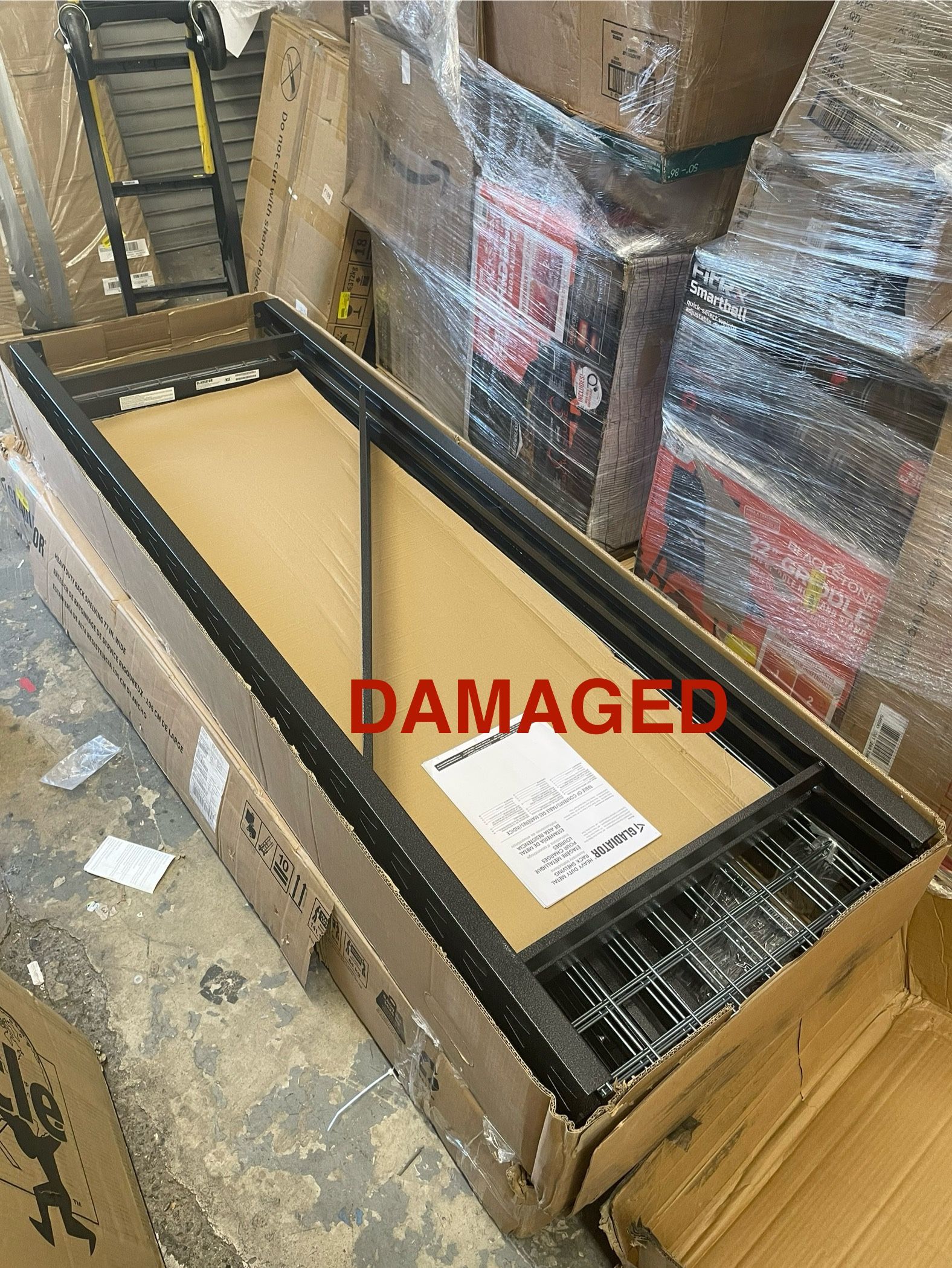 2 Pack, GLADIATOR 77" WIDE HEAVY DUTY RACK WITH FOUR 24" DEEP SHELVES