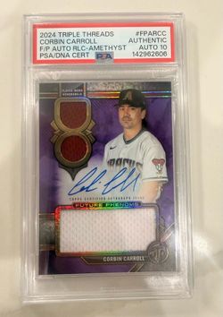 2024 Topps Triple Threads Corbin Carrol Auto Relic /75 PSA Authentic Auto 10