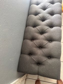 Gray Tufted Upholstered Bench