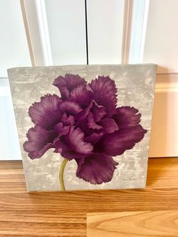 Purple Floral Wall Art Canvas - Decorative Bloom Print