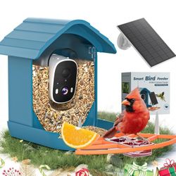 Bird Perch with Fruit Holders and Jelly Feeder, Bird Seed Container with Camera and Antenna, Feeder