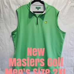 New Masters Green Peter Millar Men's XXL 2XL  Sleeveless Vest 